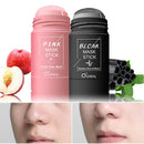 Máscara Facial Sólida Stick Chá Verde Mel Pêssego Limpeza Poro Hidratante Longo Carvão Berinjela Filme de Lama