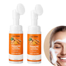 Limpador de Cúrcuma Hidratar Brilho Facial Tom de Pele Lavagem Facial Diária Espuma com Escova Cuidados com a Pele Extrato de Fruta de Limão Limpo