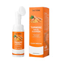 Limpador de Cúrcuma Hidratar Brilho Facial Tom de Pele Lavagem Facial Diária Espuma com Escova Cuidados com a Pele Extrato de Fruta de Limão Limpo